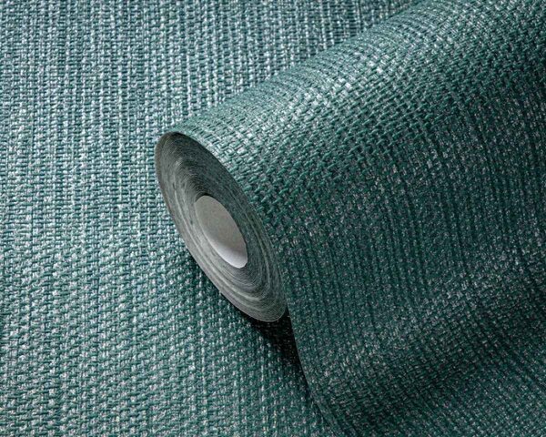 A.S. Création | Vliesová tapeta na stenu Casual Living 3955-35 | 0,53 x 10,05 m | zelená, metalická