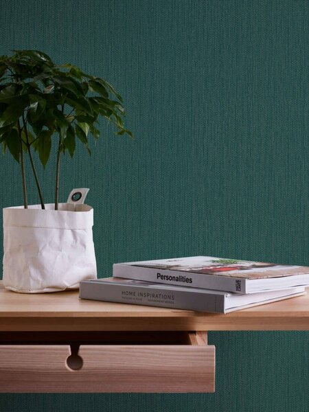 A.S. Création | Vliesová tapeta na stenu Casual Living 3955-35 | 0,53 x 10,05 m | zelená, metalická