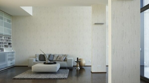 A.S. Création | Vliesová tapeta na stenu Essentials 31850-2 | 0,53 x 10,05 m | biela, šedá, strieborná