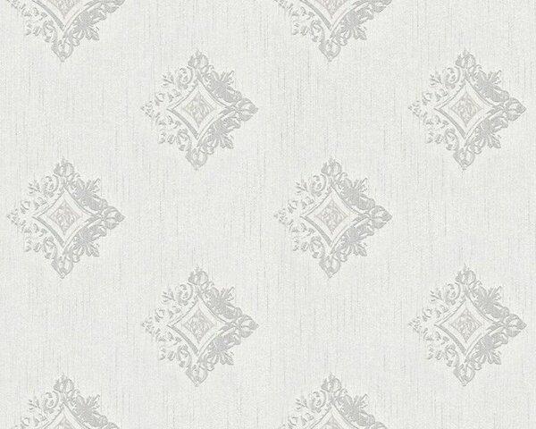A.S. Création | Vliesová tapeta na stenu Tessuto II 96200-1 | 0,53 x 10,05 m | šedá, biela