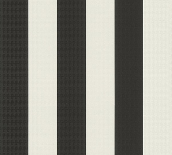 A.S. Création | Vliesová tapeta na stenu Karl Lagerfeld 37849-2 | 0,53 x 10,05 m | čierna, krémová
