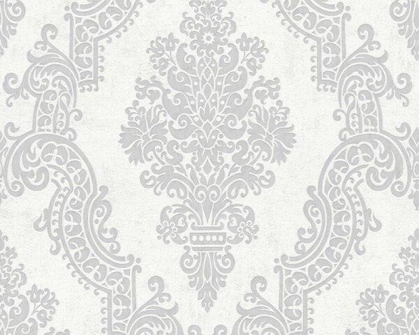 A.S. Création | Vliesová tapeta na stenu Pure Elegance 39765-5 | 0,53 x 10,05 m | biela, šedá