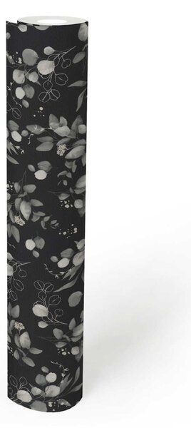 A.S. Création | Vliesová tapeta na stenu Pure Elegance 39768-5V | 0,53 x 10,05 m | čierna, šedá, metalická