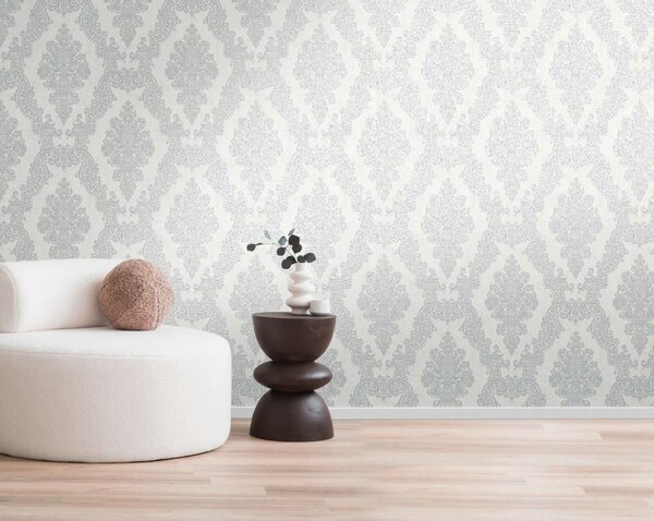 A.S. Création | Vliesová tapeta na stenu Pure Elegance 39765-5 | 0,53 x 10,05 m | biela, šedá