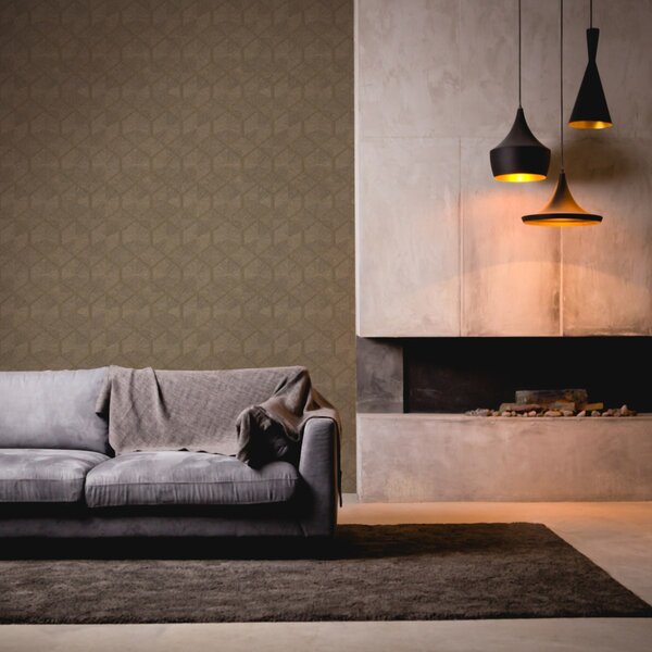 A.S. Création | Vliesová tapeta na stenu My Home My Spa 38690-4 | 0,53 x 10,05 m | metalická, hnedá