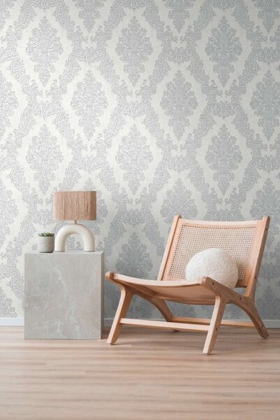 A.S. Création | Vliesová tapeta na stenu Pure Elegance 39765-5 | 0,53 x 10,05 m | biela, šedá
