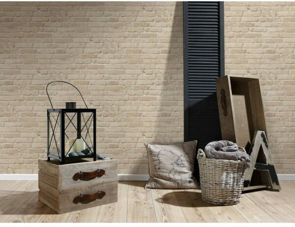 A.S. Création | Vliesová tapeta na stenu Best of Wood & Stone 35581-2V | 0,53 x 10,05 m | béžová, šedá