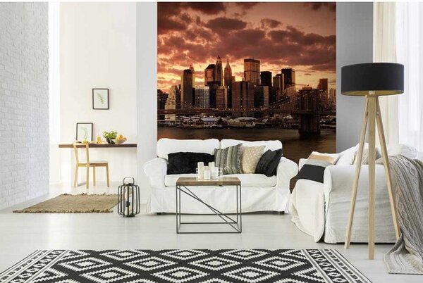 DIMEX | Vliesová fototapeta na stenu New York MS-3-0002 | 225 x 250 cm | oranžová, hnedá