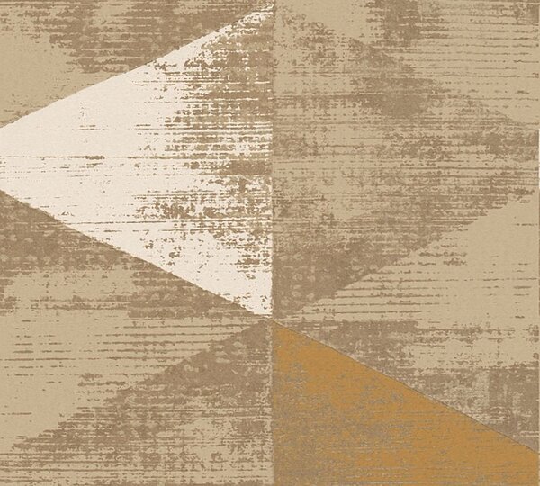 A.S. Création | Vliesová tapeta na stenu Geo Effect 38353-6 | 0,53 x 10,05 m | zlatá, béžová, hnedá