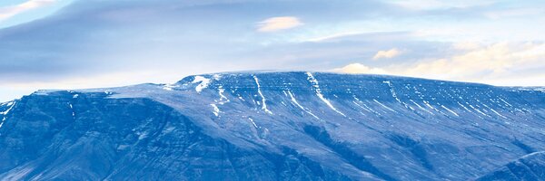 DIMEX | Fototapeta do kuchyne Reykjavík KI-180-120 | 180 x 60 cm | modrá, biela