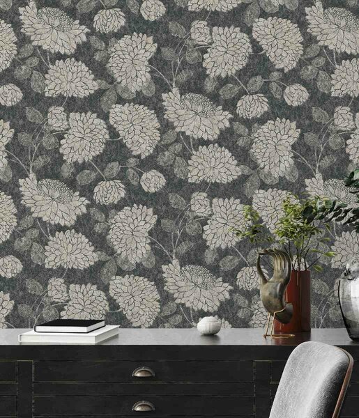 A.S. Création | Vliesová tapeta na stenu Attractive 2 39025-3 | 0,53 x 10,05 m | čierna, krémová, metalická