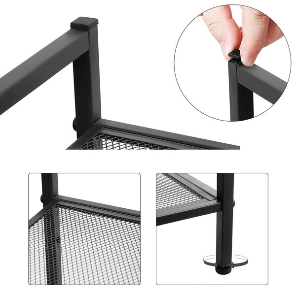 REGÁL NA TOPÁNKY, čierna, 68,5/53/30 cm - Online Only drobný nábytok, Online Only