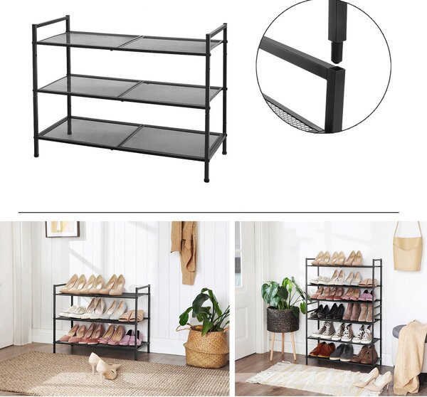 REGÁL NA TOPÁNKY, čierna, 68,5/53/30 cm - Online Only drobný nábytok, Online Only