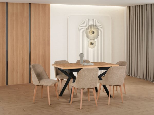 Rozkladací jedálenský stôl 4 Ikon 140-180x80 - dub artisan