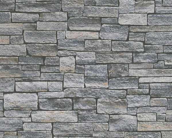 A.S. Création | Vliesová tapeta na stenu Best of Wood & Stone 95871-1 | 0,53 x 10,05 m | čierna, hnedá, šedá