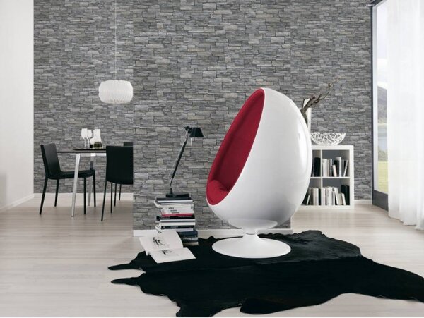 A.S. Création | Vliesová tapeta na stenu Best of Wood & Stone 95871-1 | 0,53 x 10,05 m | čierna, hnedá, šedá