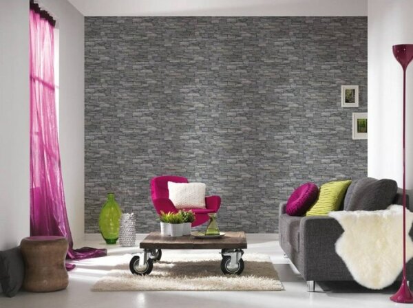 A.S. Création | Vliesová tapeta na stenu Best of Wood & Stone 95871-1 | 0,53 x 10,05 m | čierna, hnedá, šedá