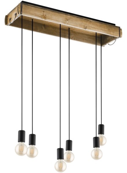 Eglo 43592 - Luster na lanku WOOTTON 6xE27/40W/230V