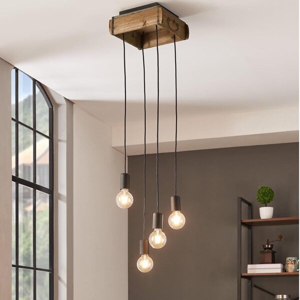 Eglo 43591 - Luster na lanku WOOTTON 4xE27/40W/230V