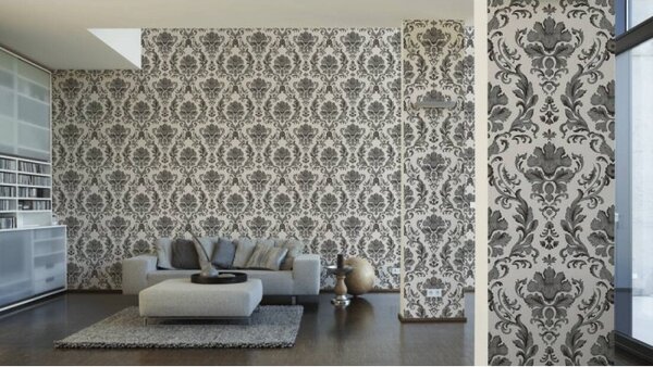 A.S. Création | Papierová tapeta na stenu Black and White 30190-1 | 0,53 x 10,05 m | strieborná, čierna, biela