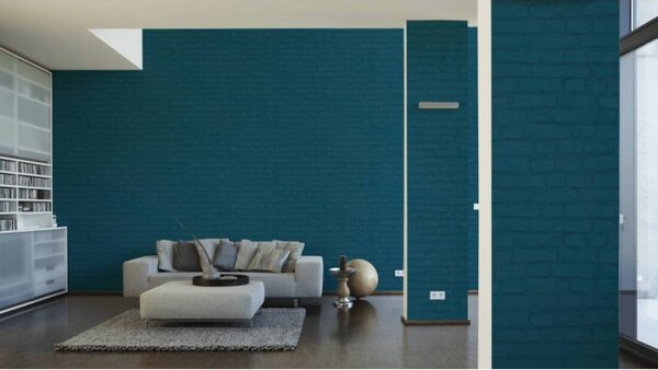A.S. Création | Vliesová tapeta na stenu New Studio 37414-4 | 0,53 x 10,05 m | modrá, čierna