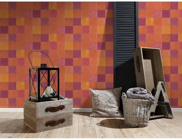 A.S. Création | Vliesová tapeta na stenu New Walls 37406-5 | 0,53 x 10,05 m | červená, oranžová