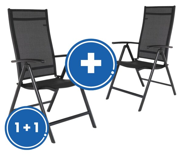 Záhradná stolička Conrado 1 + 1 ZADARMO, čierna