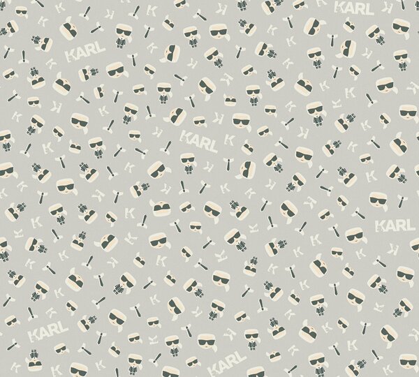 A.S. Création | Vliesová tapeta na stenu Karl Lagerfeld 37843-3 | 0,53 x 10,05 m | biela, čierna, šedá