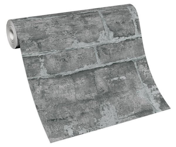 DIMEX | Vliesová tapeta na stenu WPE-901501 | 0,53 x 10,05 m | šedá, metalická
