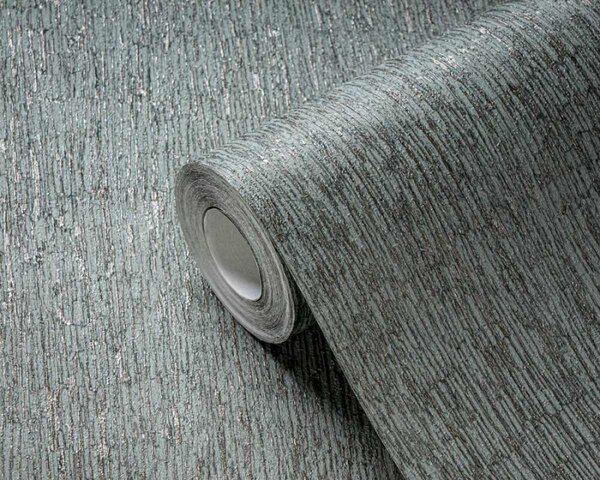 A.S. Création | Vliesová tapeta na stenu Smart Surfaces 39562-3 | 0,53 x 10,05 m | zelená, metalická