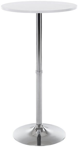 Barový stôl okrúhly DS25199, rám biely / chróm - v108 x Ø60 cm