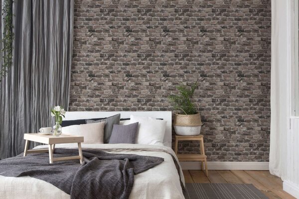 A.S. Création | Vliesová tapeta na stenu Elements 38814-3 | 0,53 x 10,05 m | šedá, čierna, béžová