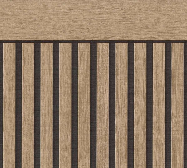 A.S. Création | Vliesový panel na stenu Elements 39744-4 | 1,06 x 5 m | hnedá, čierna
