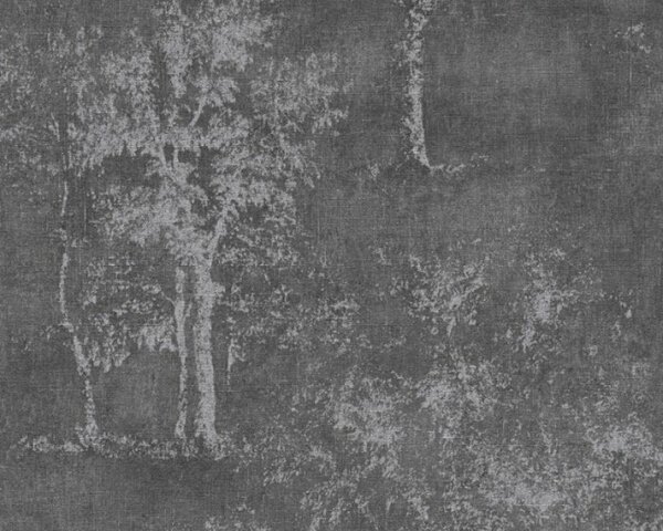 A.S. Création | Vliesová tapeta na stenu Secret Garden 33603-5 | 0,53 x 10,05 m | čierna, strieborná, metalická