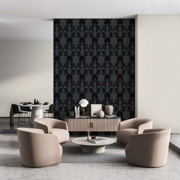 A.S. Création | Vliesová tapeta na stenu Luxury Wallpaper 30544-5 | 0,52 x 10 05 m | šedá, čierna