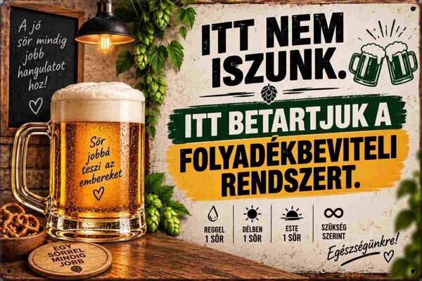 Plechová ceduľa Itt nem iszunk - Plechová tabuľa
