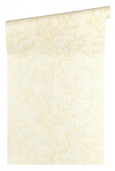A.S. Création | Vliesová tapeta na stenu Versace 34497-1 | 0,70 x 10,05 m | metalická, krémová