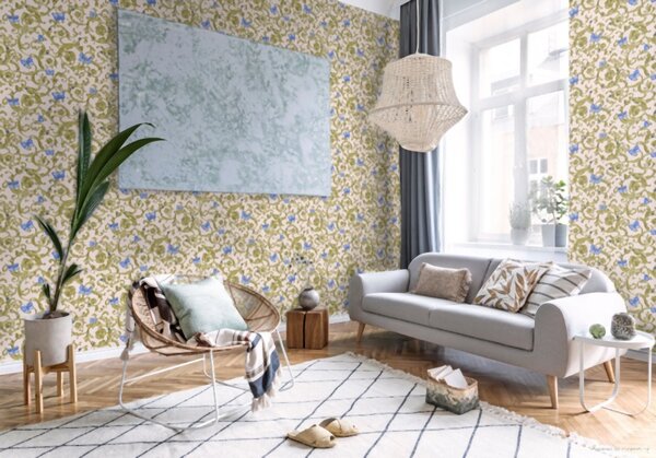 A.S. Création | Vliesová tapeta na stenu Versace 34325-6V | 0,70 x 10,05 m | ružová, zlatá, modrá