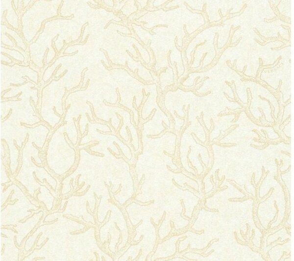 A.S. Création | Vliesová tapeta na stenu Versace 34497-1 | 0,70 x 10,05 m | metalická, krémová