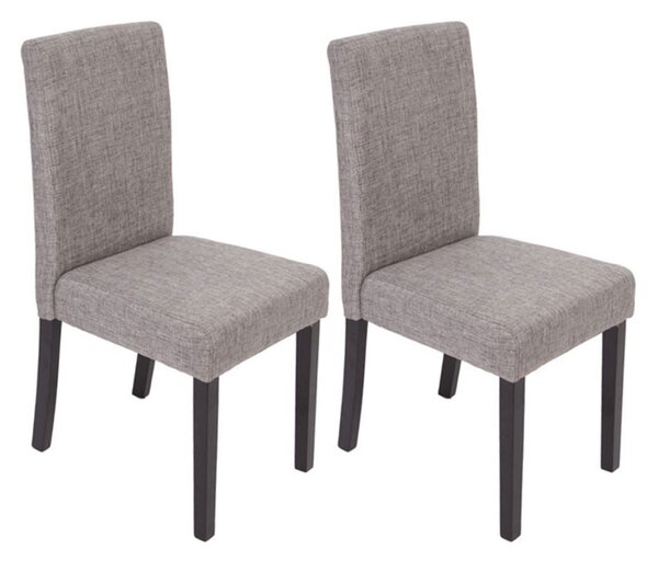 Jedálenská stolička Litta sivá látka (SET 2 ks) - Tmavo hnedá