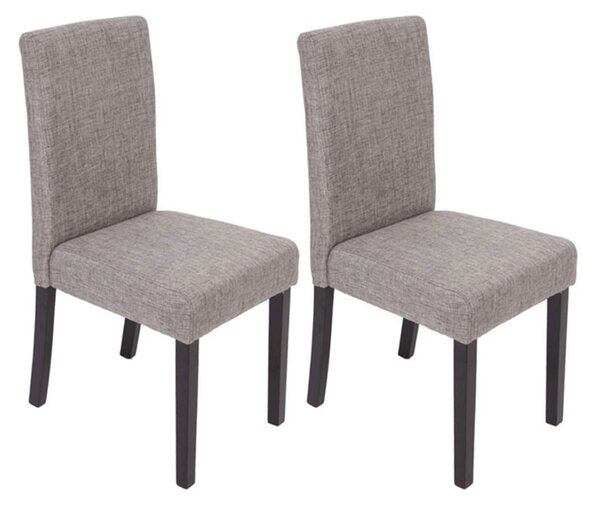 Jedálenská stolička Litta sivá látka (SET 2 ks) - Tmavo hnedá
