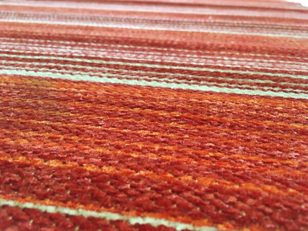 Oriental Weavers, Protišmykový ručne tkaný behúň Laos 138 / 999X, 55x85, oranžová, chodba / predsieň