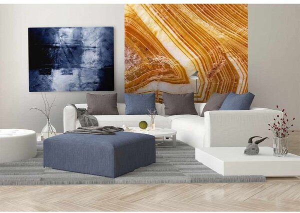 DIMEX | Vliesová fototapeta na stenu Achát MS-3-0180 | 225 x 250 cm | oranžová, biela