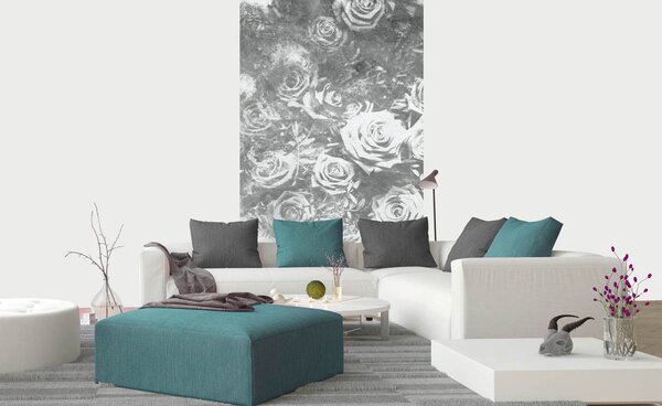DIMEX | Vliesové fototapety na stenu Abstrakt ruže II. MS-2-0378 | 150 x 250 cm | šedá, biela