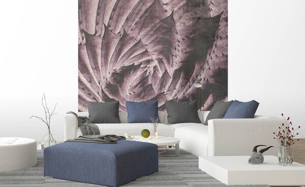 DIMEX | Vliesová fototapeta na stenu Abstrakt kaktus MS-3-0352 | 225 x 250 cm | fialová, čierna