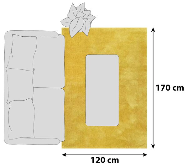 KOBEREC S VYSOKÝM VLASOM, 120/170 cm, žltá Esprit - Koberce
