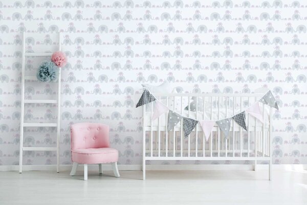 A.S. Création | Vliesová tapeta na stenu Little Love 38113-2 | 0,53 x 10,05 m | biela, šedá, ružová