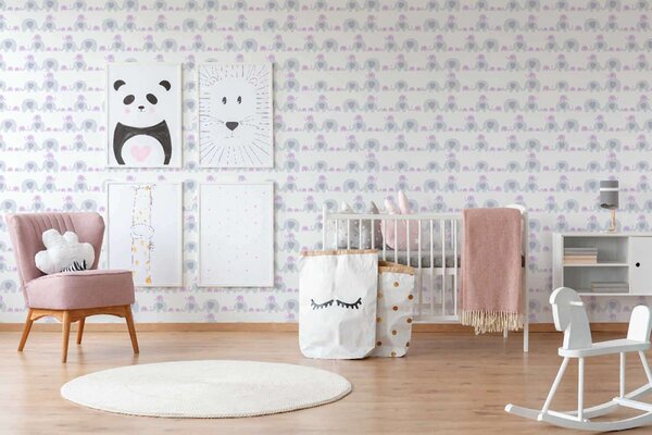 A.S. Création | Vliesová tapeta na stenu Little Love 38113-2 | 0,53 x 10,05 m | biela, šedá, ružová