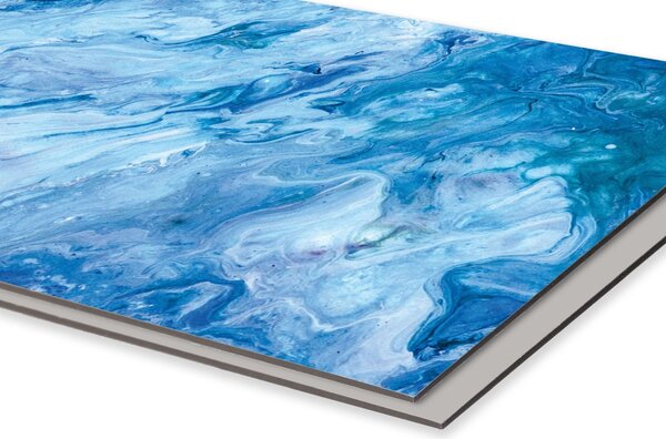 DIMEX | Dibond doska za kuchynskú linku | DBW-08040-158 Modrý abstrakt| 80 x 40 cm
