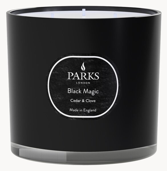 Ručne vyrobená trojknôtová vonná sviečka Black Magic (Cedar, Clove & Sandalwood)